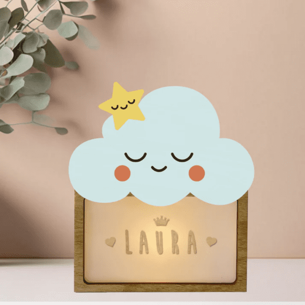 Lámpara Pequeña Nube Con Kit De Letras - Imagen 4