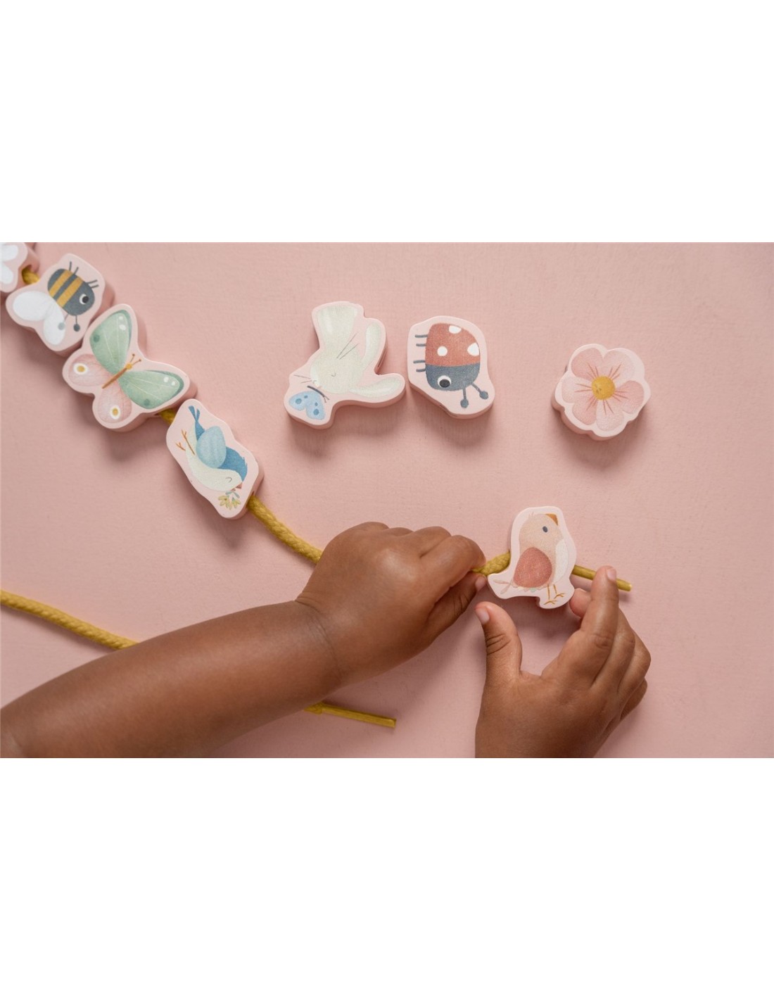 FIGURAS MADERA PARA ENLAZAR CORDONES FLORES & MARIPOSAS - Imagen 3