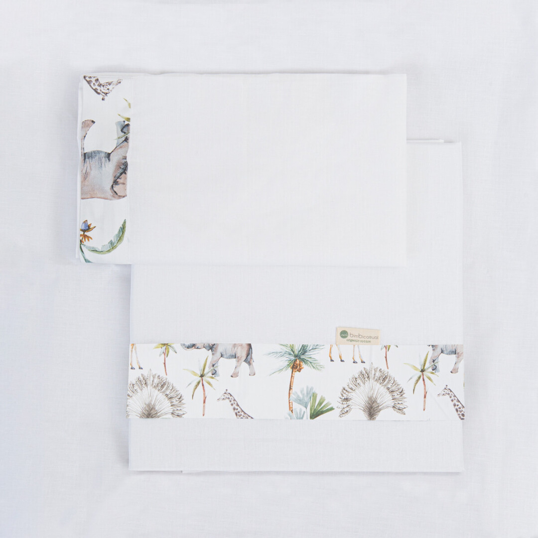 Juego sabanas algodón 100% 3 piezas África Minicuna (50x80/90))