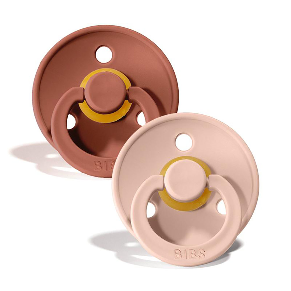 2 Chupetes BIBS Colour Round Blush/Woodchuck T.2 6-18m