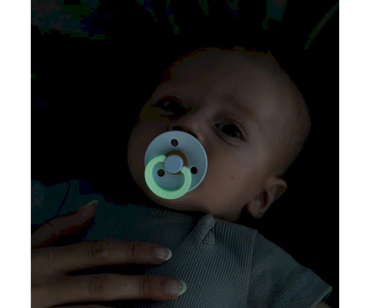2 Chupetes Nocturnos BIBS Colour Round BLUSH VAINILLA 6-18M - Imagen 5