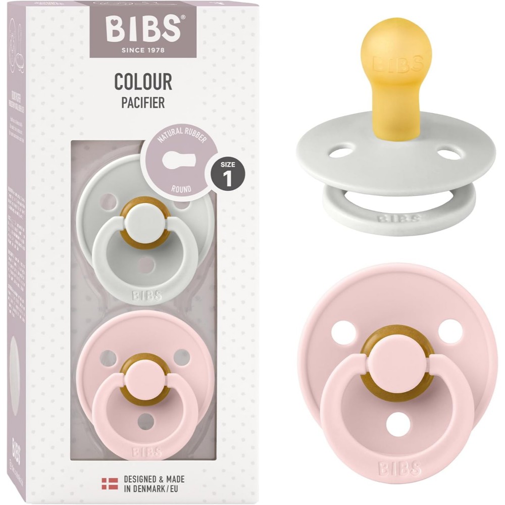 2 Chupetes BIBS Colour Round Haze/Blossom T.1 0-6m - Imagen 4