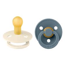 2 Chupetes BIBS Colour Round Ivory/Petrol T.1 0-6m - Imagen 2