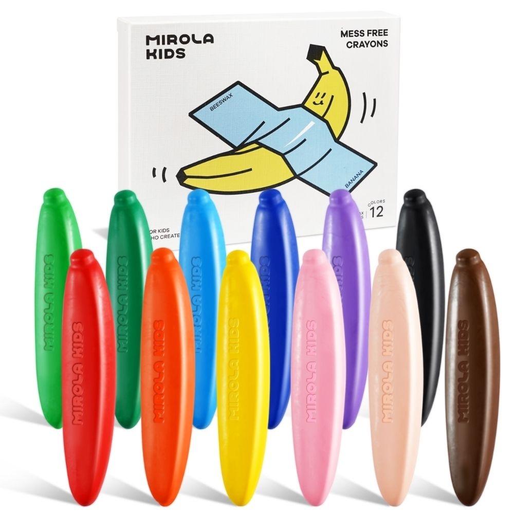 Crayones BANANA de cera de abeja (12 ud.) Jarmelo
