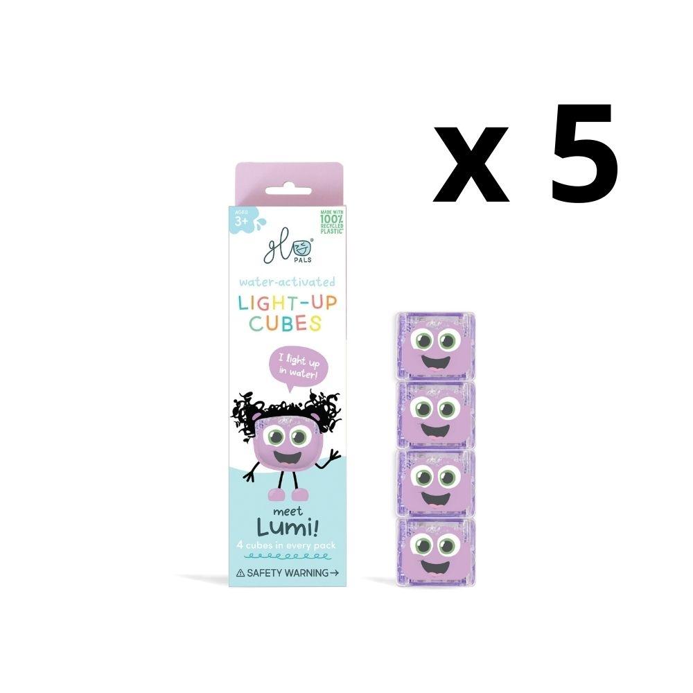 SET 5 PACKS CUBOS LUZ LUMI- LILA Glo Pals