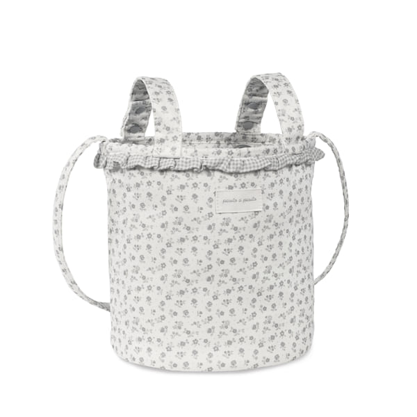 Bolsa Bucket Little Bloom Flor Gris - Imagen 7