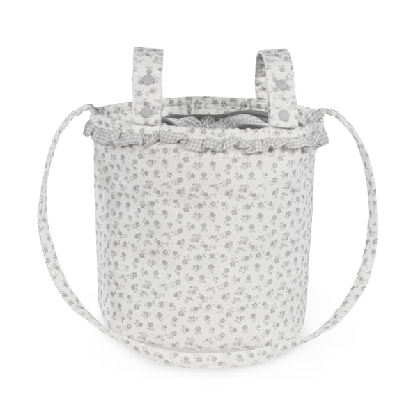 Bolsa Bucket Little Bloom Flor Gris - Imagen 5