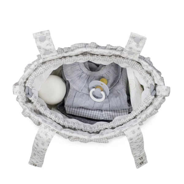 Bolsa Bucket Little Bloom Flor Gris - Imagen 3