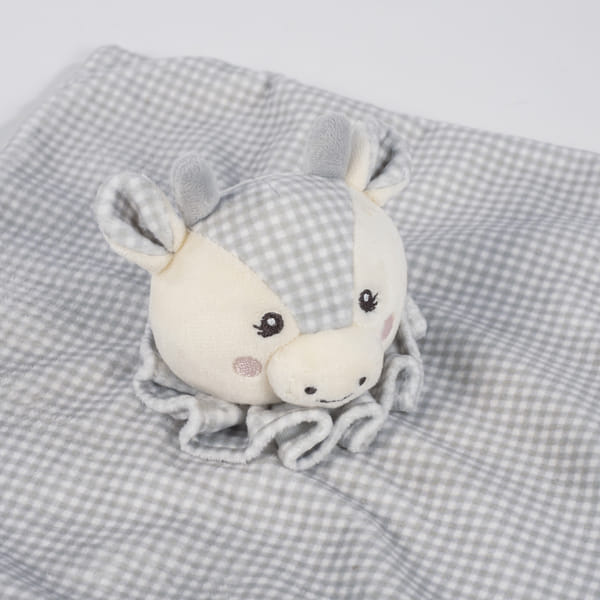 Doudou Vaca Little Bloom Gris - Imagen 3
