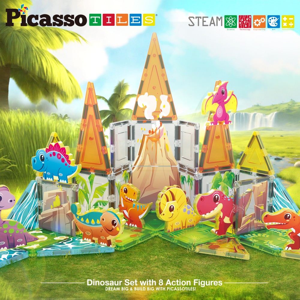 Picasso Tiles - Bloques Magnéticos Dinosaurios - Imagen 3