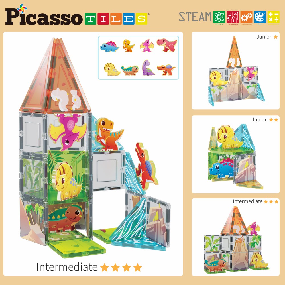 Picasso Tiles - Bloques Magnéticos Dinosaurios - Imagen 4