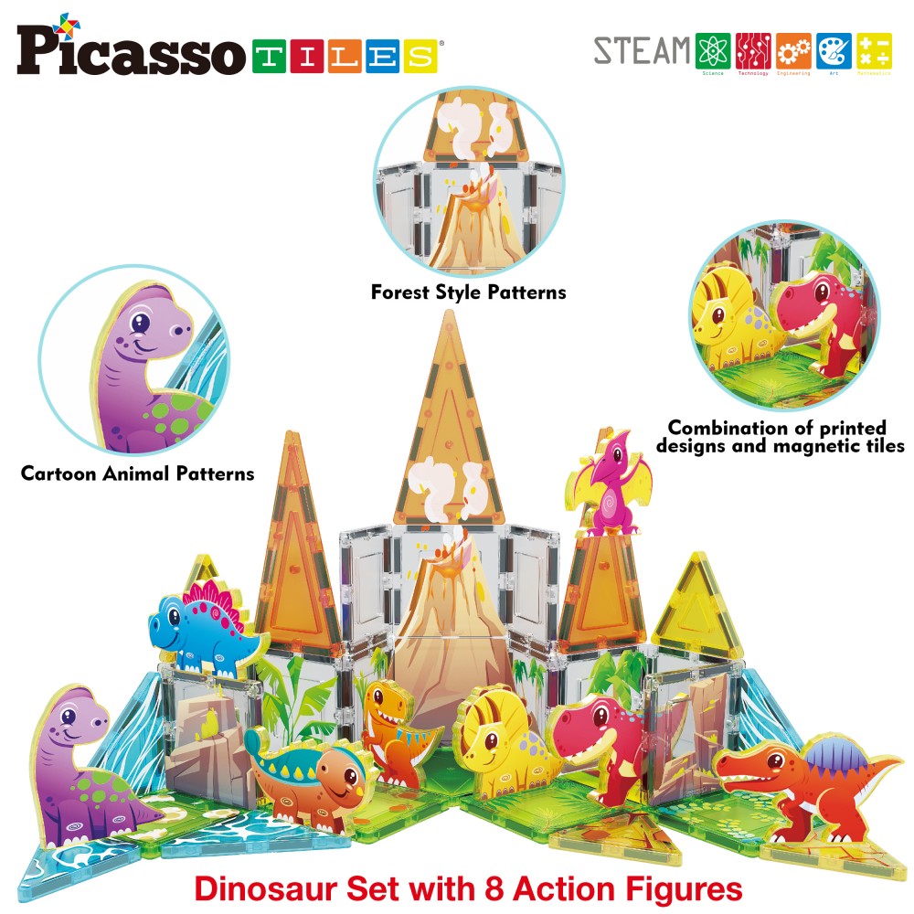 Picasso Tiles - Bloques Magnéticos Dinosaurios - Imagen 5