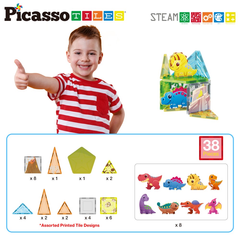 Picasso Tiles - Bloques Magnéticos Dinosaurios - Imagen 6