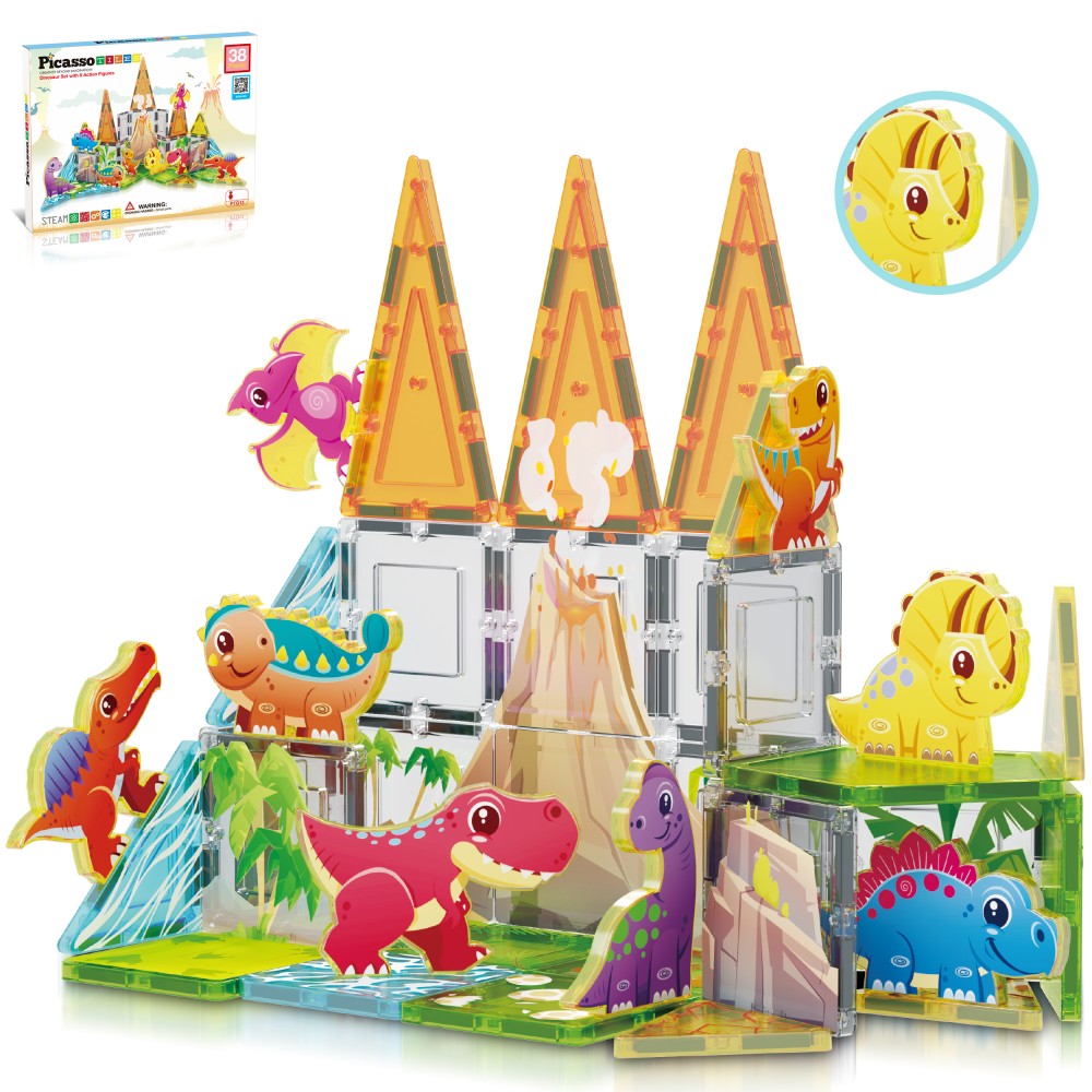 Picasso Tiles - Bloques Magnéticos Dinosaurios - Imagen 8