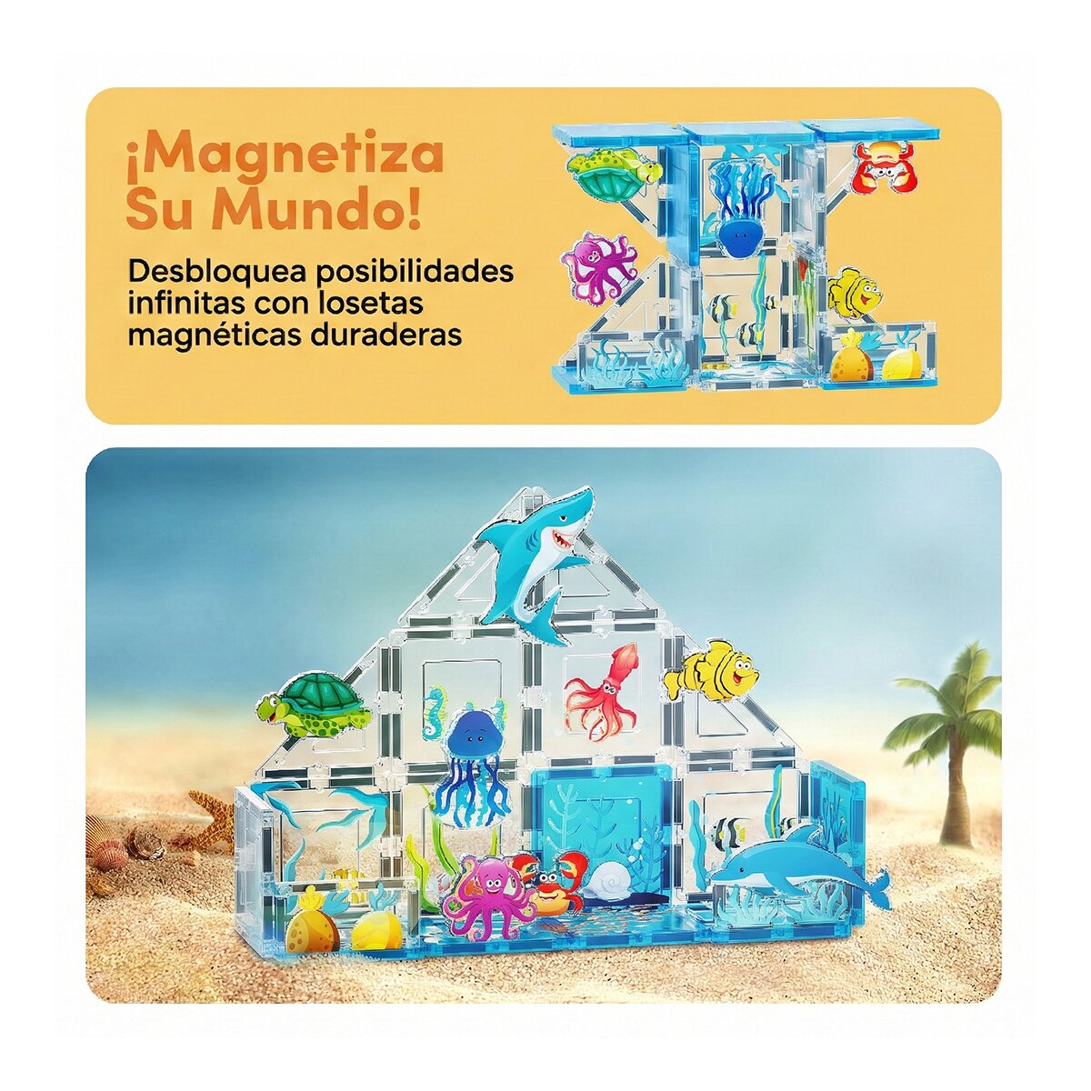 Picasso Tiles - Bloques Magnéticos Océano - Imagen 2
