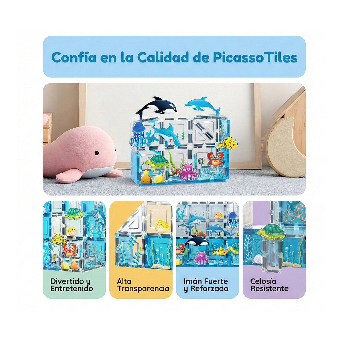 Picasso Tiles - Bloques Magnéticos Océano - Imagen 3