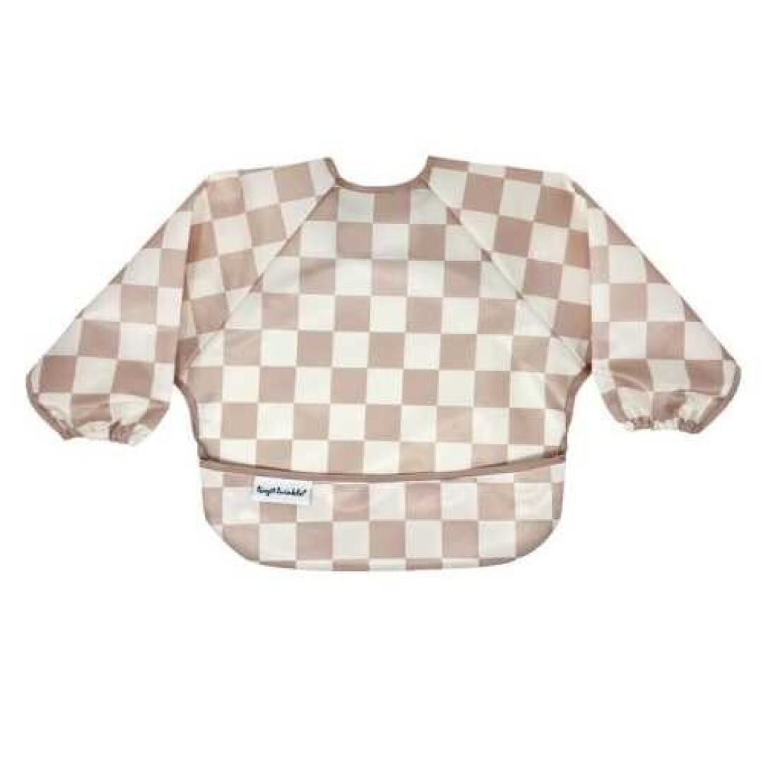 BABERO CON MANGAS CUADROS BEIGE 6-24 Meses